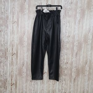 Zara Faux leather baggy pants NWT